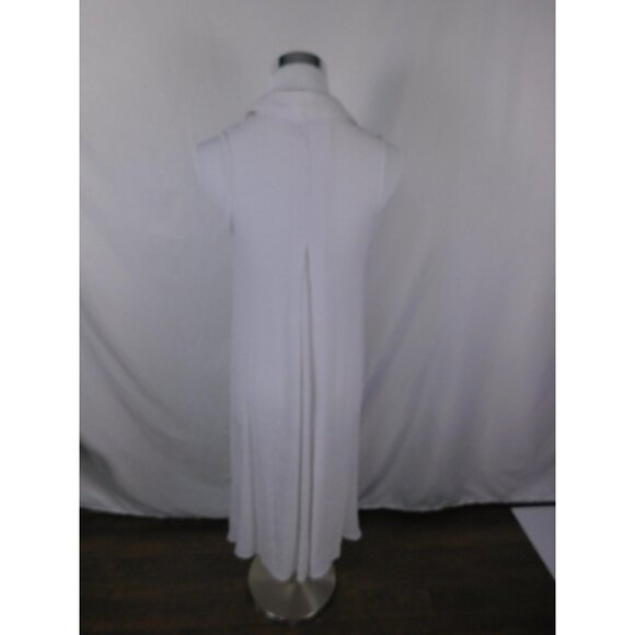 Mlle Gabrielle Shirt Dress Womens Small White Sleeveless Button Front Maxi - Picture 5 of 10